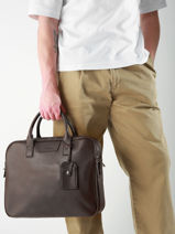 Porte-documents Flandres 2 Compartiments Cuir Etrier Marron flandres EFLA8252-vue-porte