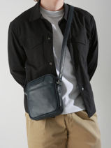 Sac Bandoulire Flandres Cuir Etrier Bleu flandres EFLA729M-vue-porte