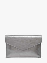 Large Leather Paddock Clutch Bag Etrier Silver paddock EPAD075L