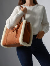 Cabas M Alpin Cuir Etrier Beige alpin EALP140M-vue-porte