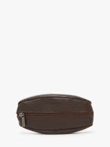 Leather Coin Purse Madras Etrier Brown madras EMAD041