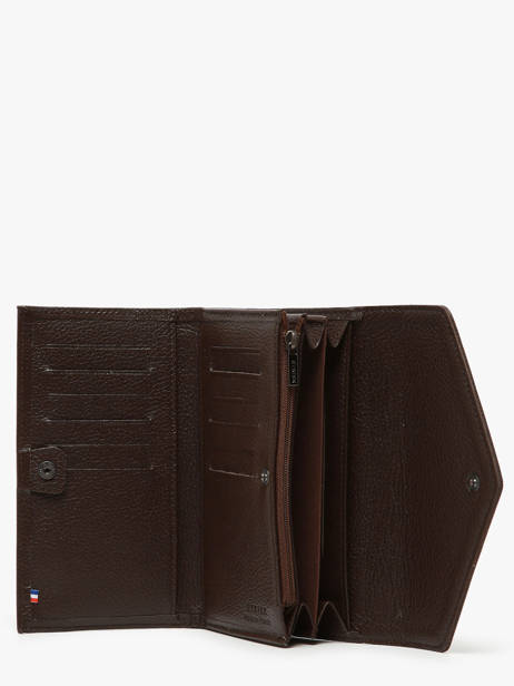 Leather Madras Wallet Purse Etrier Brown madras EMAD701 other view 1